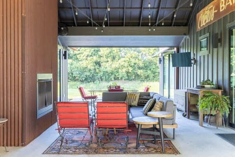 Relax under the covered outdoor space!