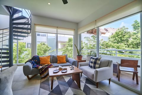 Luxury living: Stylish comfort, private terrace, jacuzzi oasis.