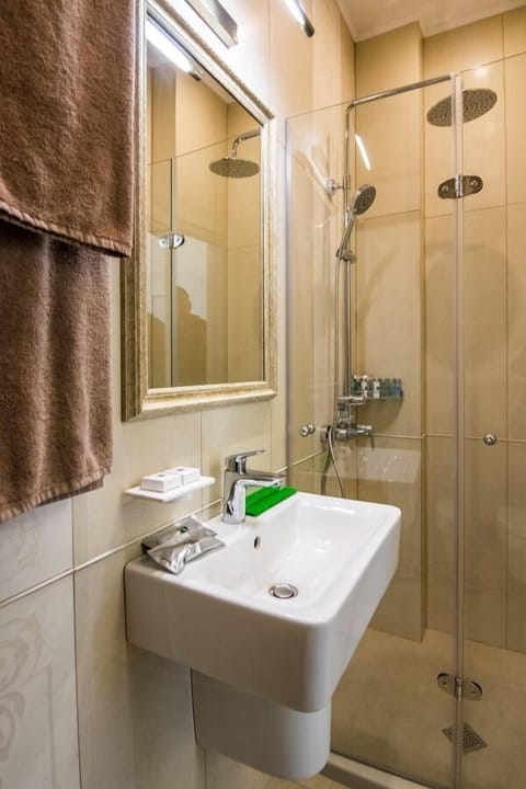 Deluxe Double Room | Bathroom | Shower, designer toiletries, hair dryer, slippers