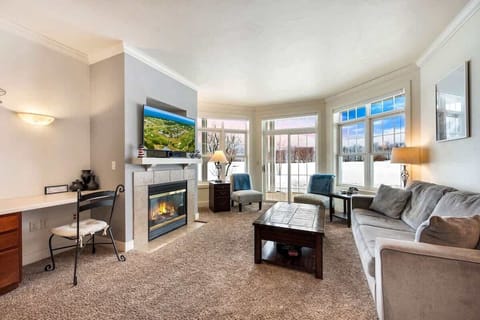 Relax in cozy comfort with an indoor fireplace and sleeper sofa for additional guests. Enjoy views of the grounds and outdoor seating on your own private deck/patio. 