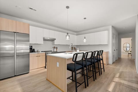 Open kitchen with island seating