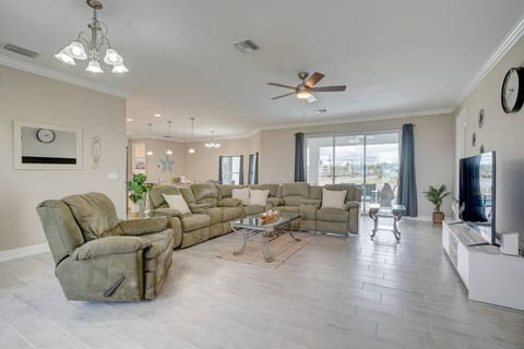 Spacious Living Room with Large TV