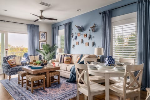 Relax in our sun-drenched, professionally designed living space after a day of catching waves.