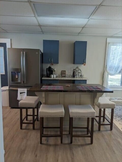 island bar with coffee/wine station