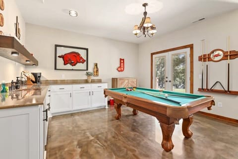 Pool table & board games for family fun
