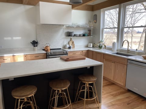 Chef's Kitchen, with lofted area above, huge island