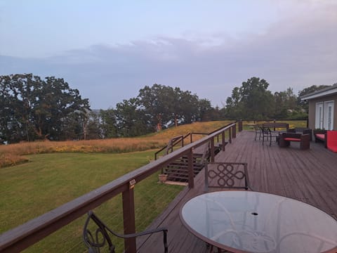 Back deck looks out on Lake Champlain
