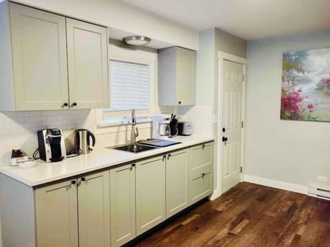 Fridge, microwave, coffee/tea maker