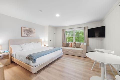 Equinox Suite | Egyptian cotton sheets, premium bedding, desk, soundproofing