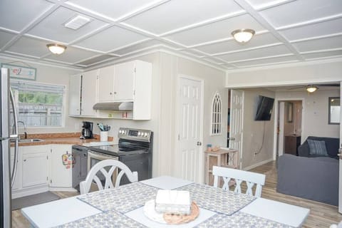 Open floorplan where kitchen flows into living area