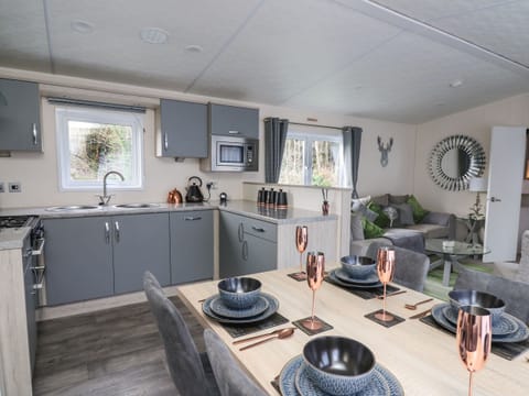 Fridge, dishwasher, electric kettle, toaster