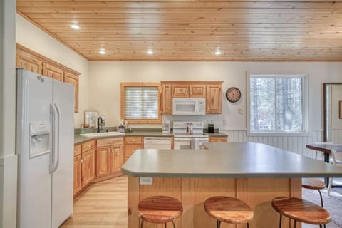 Kitchen with full appliances and island seating