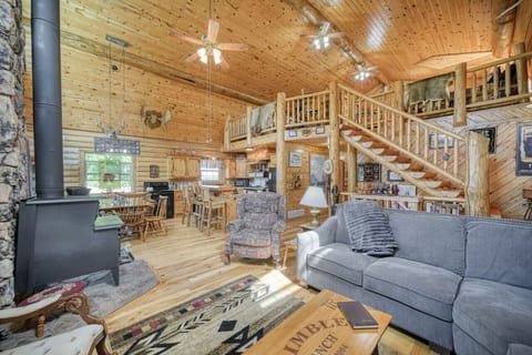 Spacious log cabin living room