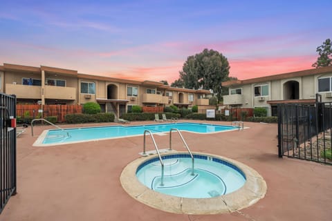 Dive into the pool or unwind in the hot tub — the choice is yours