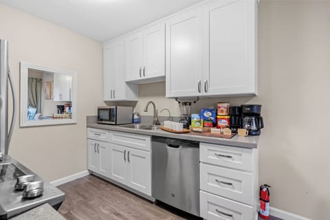 Everything you need to prepare meals, from appliances to condiments.