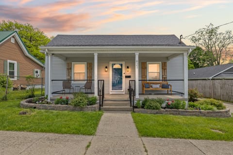 Quiet front porch is great for morning coffee and sunrise watching