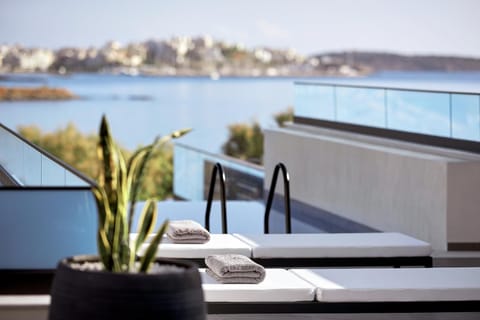 Luxe and comfy sun loungers.