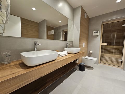 Deluxe Apartment | Bathroom | Free toiletries, hair dryer, bathrobes, slippers