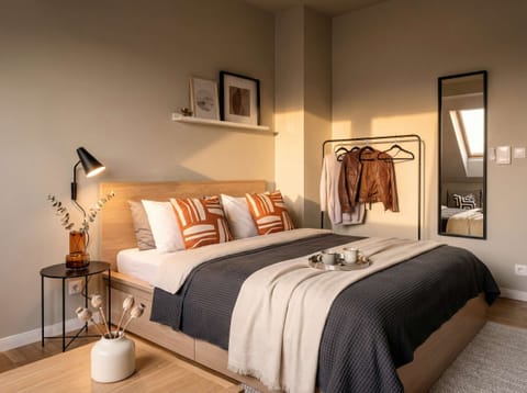 Apartment with queen size bed for up to 4 people