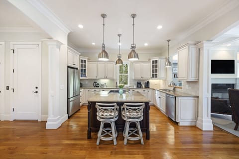Modern kitchen with stainless appliances