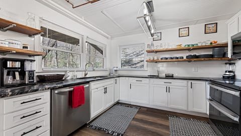 The kitchen is well-equipped with everything you'll need to prepare/cook meals