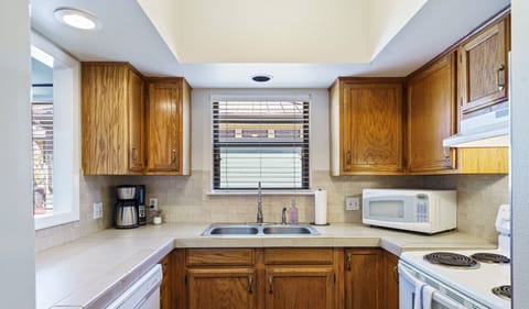 Fully equipped kitchen with all the essentials plus pantry and dishwasher