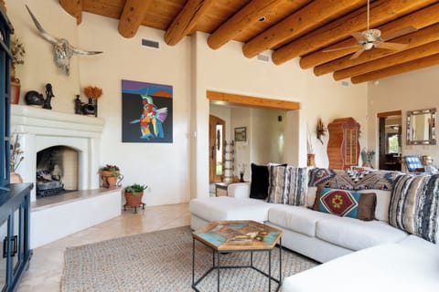 Living room with fireplace