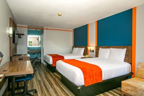 Desk, blackout drapes, iron/ironing board, free WiFi