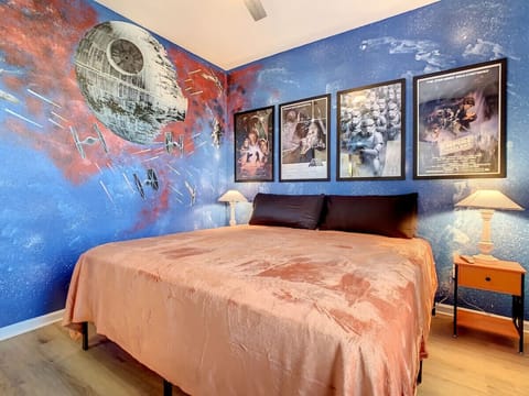 Relax and enjoy your stay in this fun, cozy king bed!