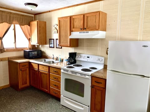 Deluxe Suite | Private kitchen | Full-size fridge, microwave, oven, stovetop