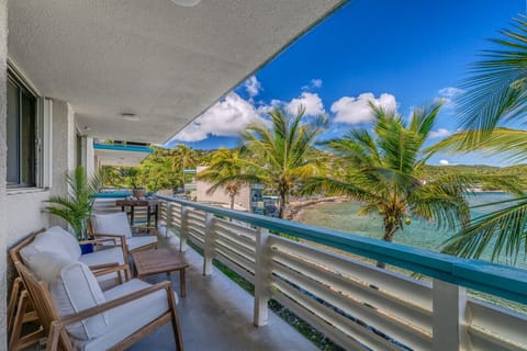 Private, covered veranda overlooking Bolongo Bay