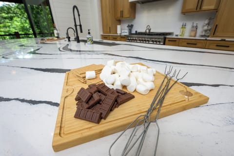 Don't forget the s’mores! Gather by the fire for a sweet treat with grahams.