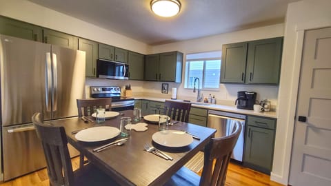 A bar top height table for those home cooked meals