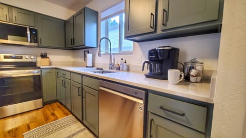 You will love the counter tops and colors schemes throughout.