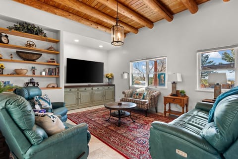 Family room with large flat screen tv