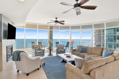Living Room with Panoramic Windows and Gulf Views