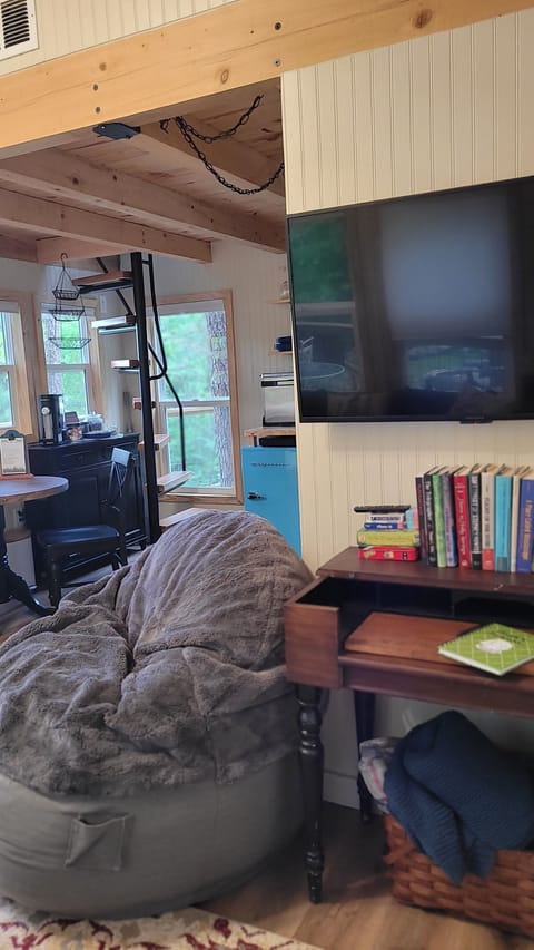 Comfy chair becomes a memory foam Full Size bed