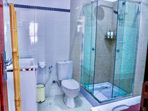 Standard Suite | Bathroom | Shower, bidet, towels, toilet paper