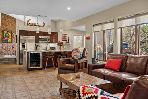 Open Kitchen and Living Room - Enchanted Desert Oasis - Vivid S - Kitchen and Living Room - 77 Wild Horse Mesa Drive, Village of Oak Creek, Sedona AZ - Enchanted Desert Oasis - Vivid Sedona