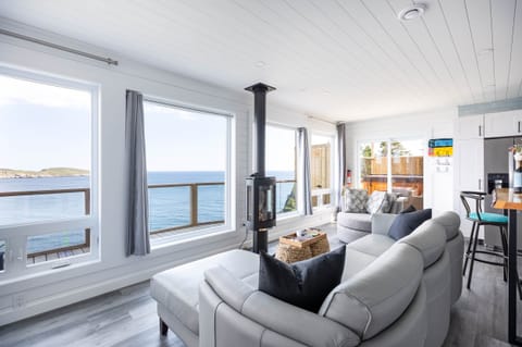 Villa, Ocean View, Oceanfront | Living area | 43-inch Smart TV with digital channels