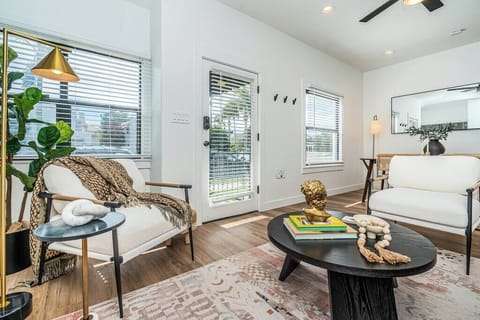 Snuggle up in style! Our cozy living room is the perfect retreat after a day of adventures featuring luxury blankets, a smart tv and a collection of amazing books.