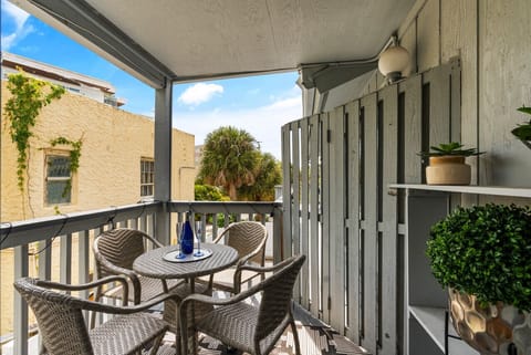 Balcony faces west towards the ocean