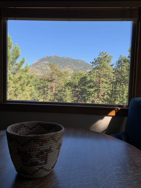 Kittery West Estes Park, Mountain view from window in living room.