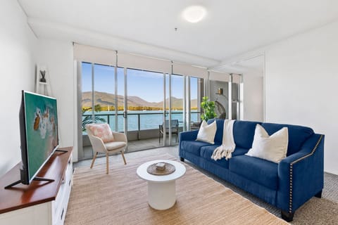 Living room area with smart TV