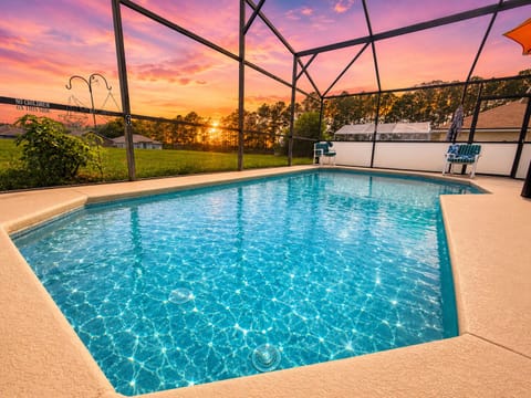Enjoy the pool at sunset