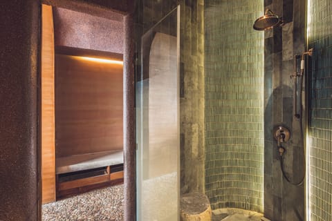 Suite | Bathroom | Separate tub and shower, deep soaking tub, rainfall showerhead