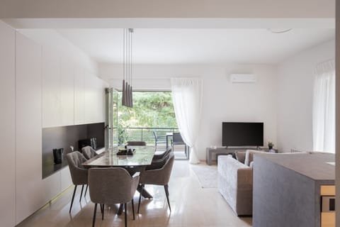 Superior Apartment | Living area | 50-inch Smart TV with digital channels, Netflix, streaming services