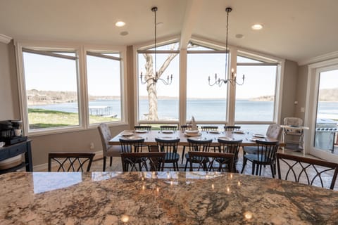 Large kitchen with seating for every guest.