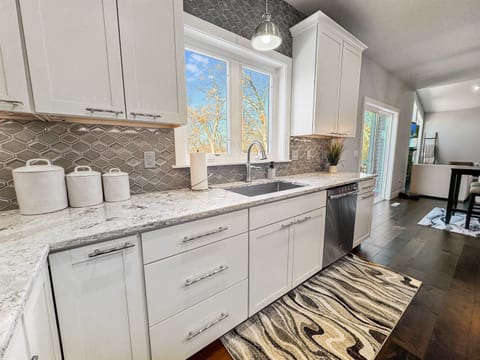 Top of the line kitchen countertops and appliances.