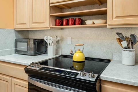 The kitchen is well equipped for a delicious culinary experience. Perfect for cooking dinner, baking cookies, and feeding the whole family!